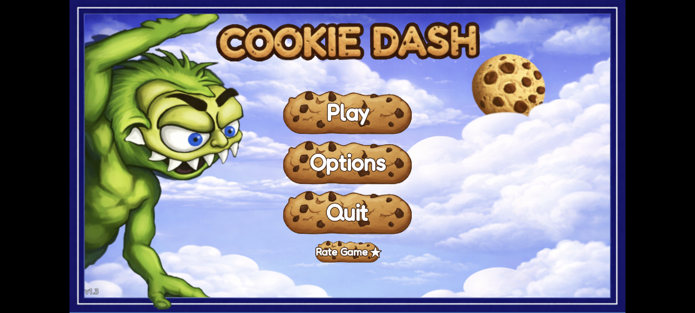 Cookie Dash main menu